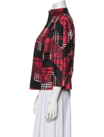 Marisa Baratelli Silk Plaid Print Jacket