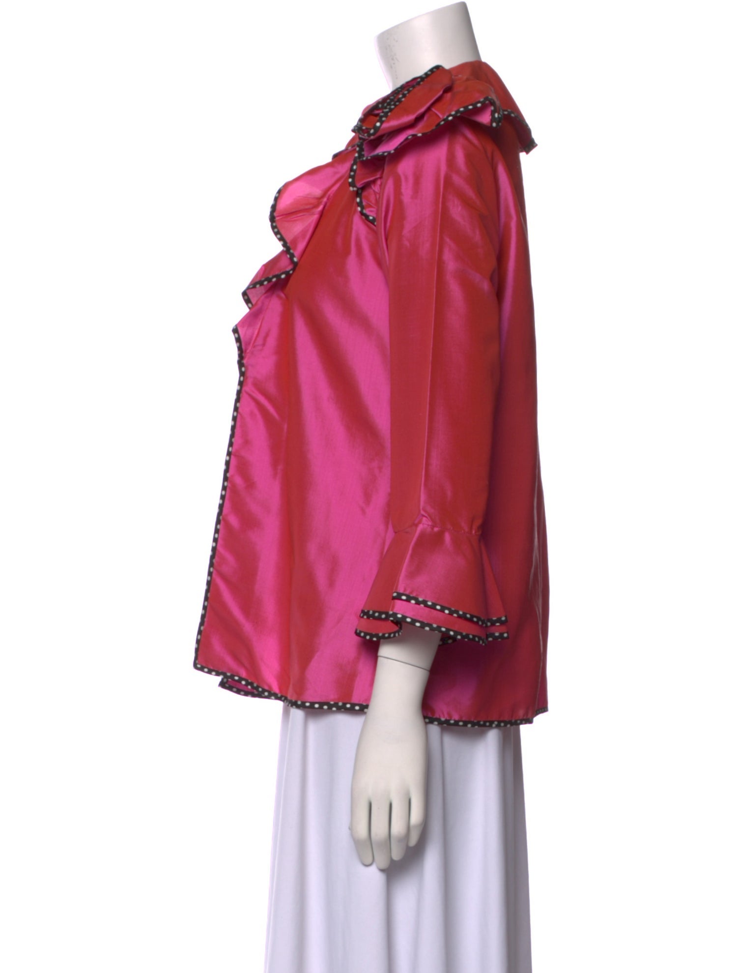 Marisa Baratelli Silk Open Front Blouse