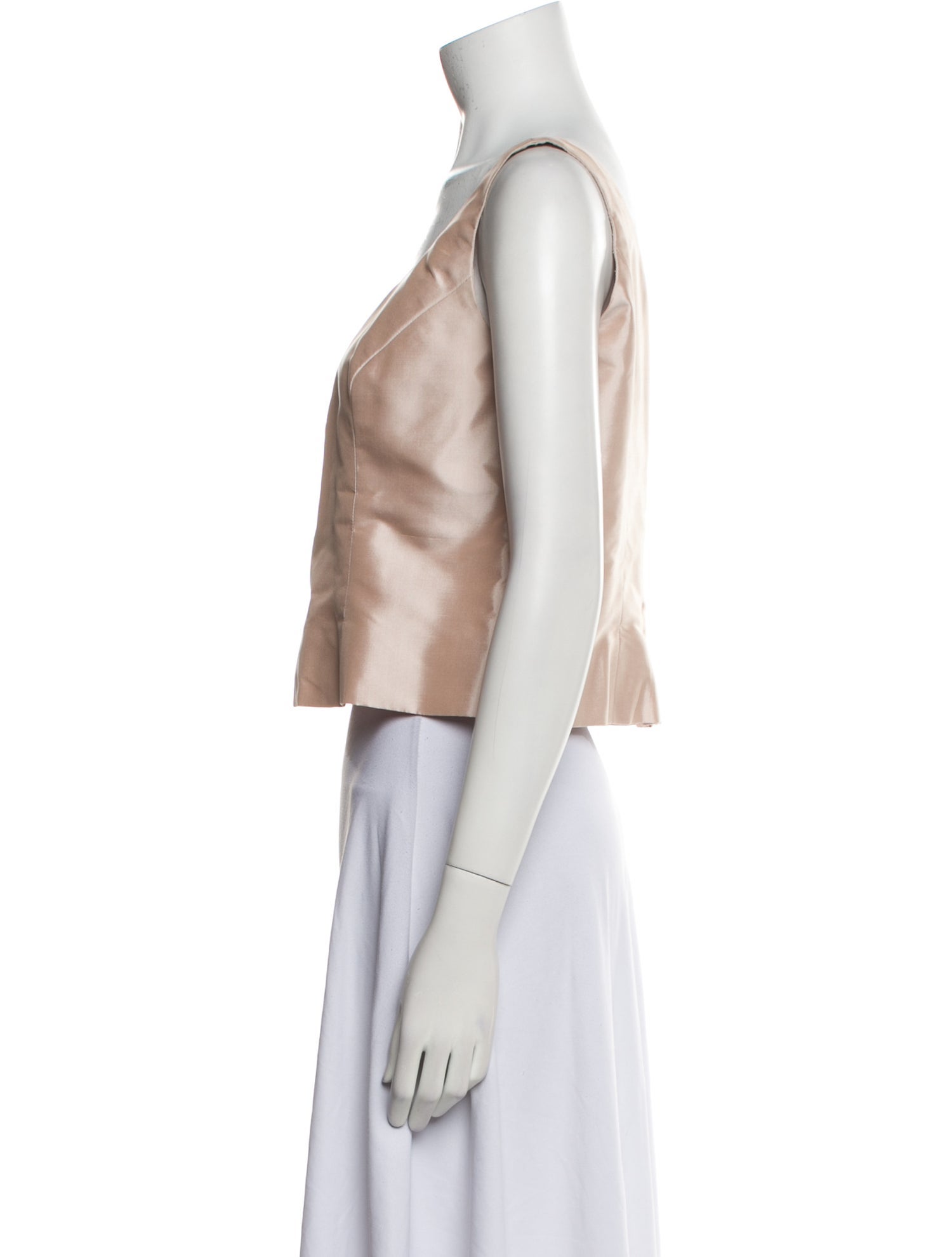 Marisa Baratelli Silk Square Neckline Crop Top