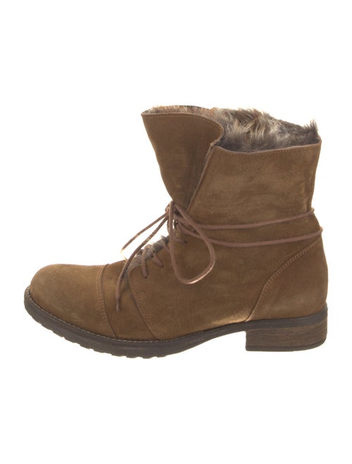 Matt Bernson Suede Fur Trim Combat Boots