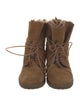 Matt Bernson Suede Fur Trim Combat Boots