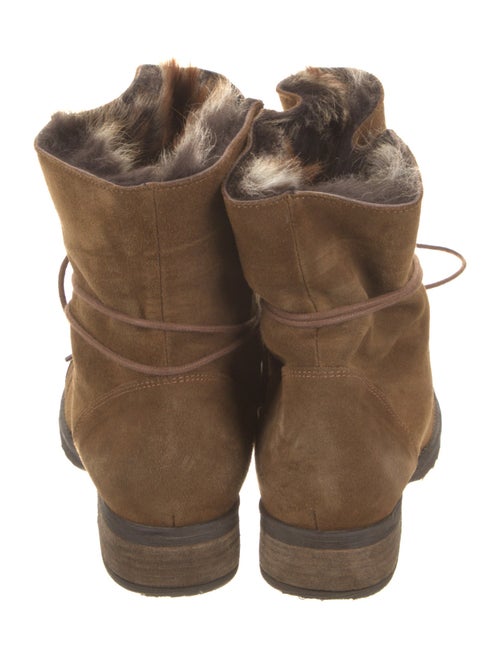 Matt Bernson Suede Fur Trim Combat Boots