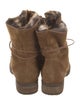 Matt Bernson Suede Fur Trim Combat Boots