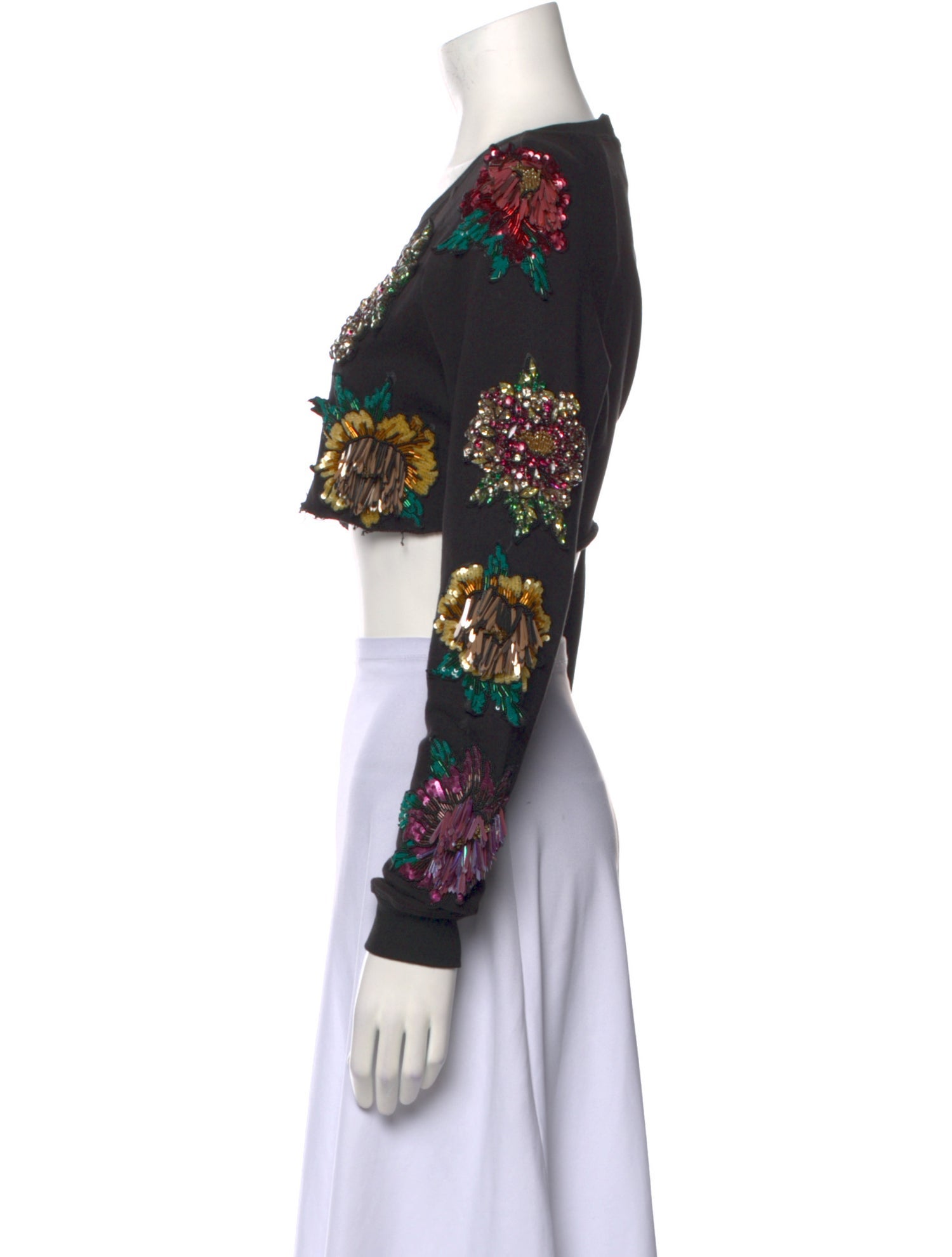 Marco Bologna Patterned Scoop Neck Crop Top