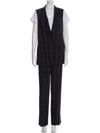 Marc Cain Plaid Print Pant Set