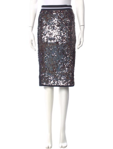 Pre-owned Marc Cain Sequin Knee-length Skirt In Multi