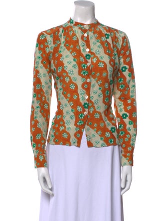 Marni x Flaminia Veronesi Silk Floral Print Button-Up Top