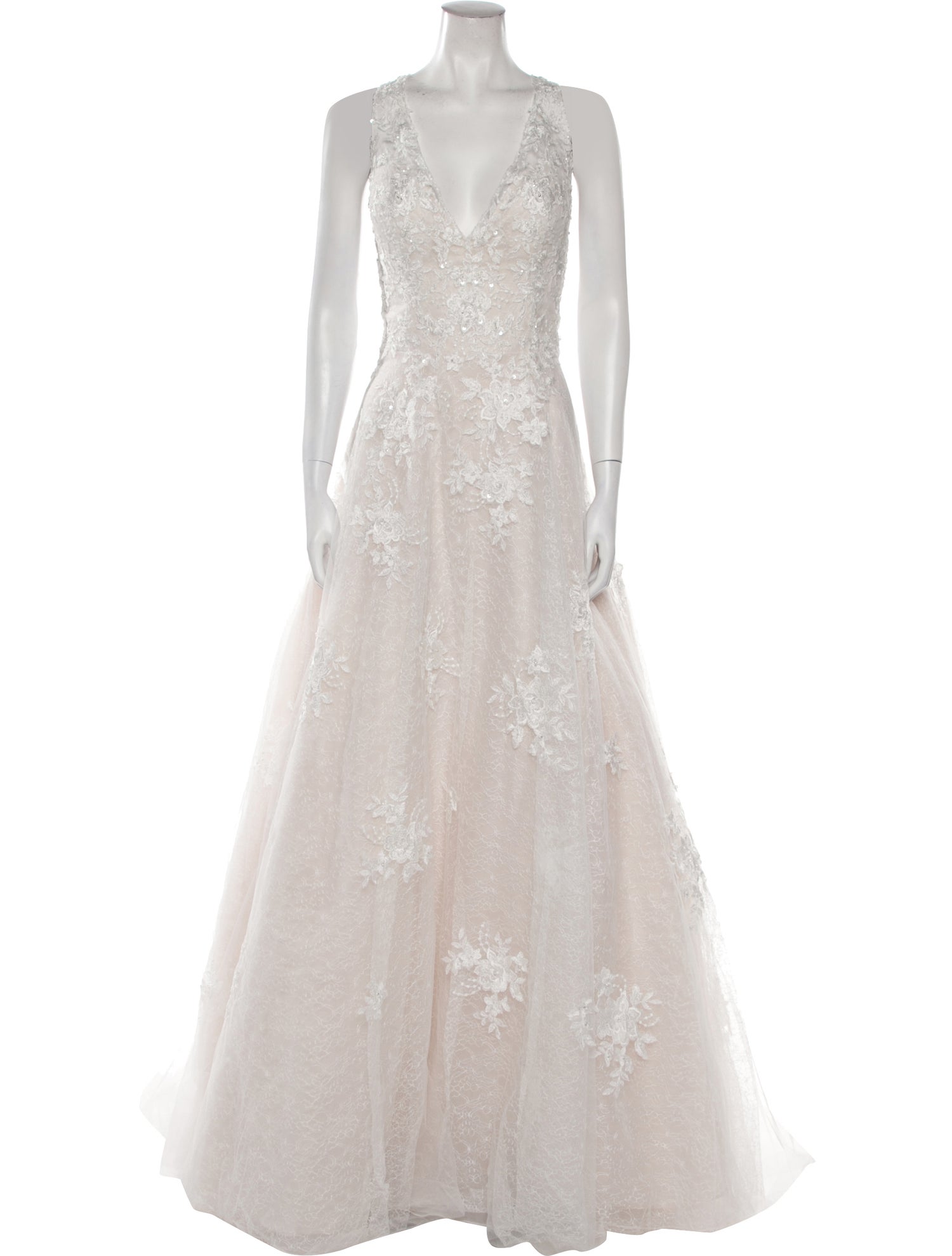 Maggie Sottero Plunge Neckline Long Dress w/ Tags