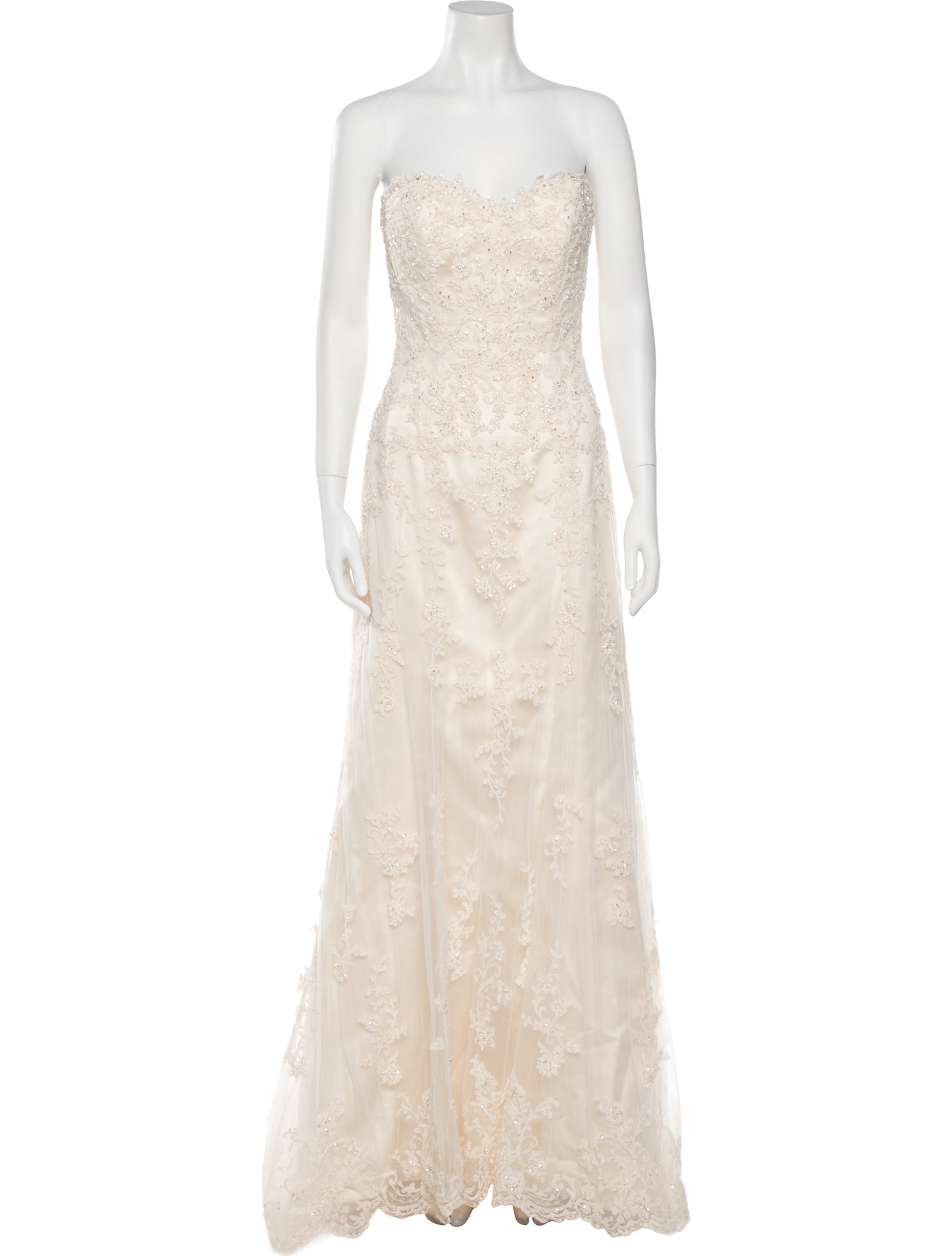 Maggie Sottero Lace Pattern Long Dress