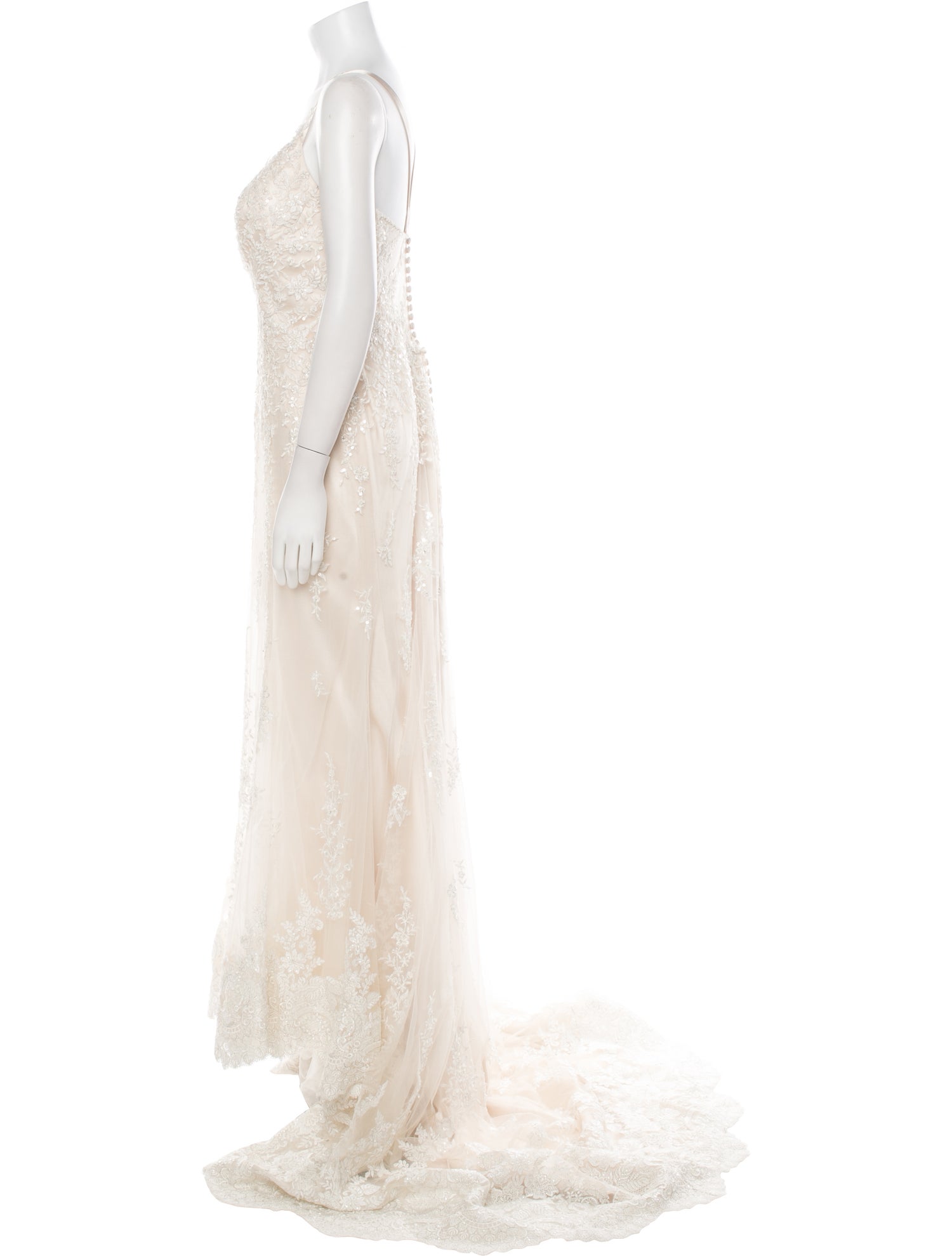 Maggie Sottero V-Neck Long Dress