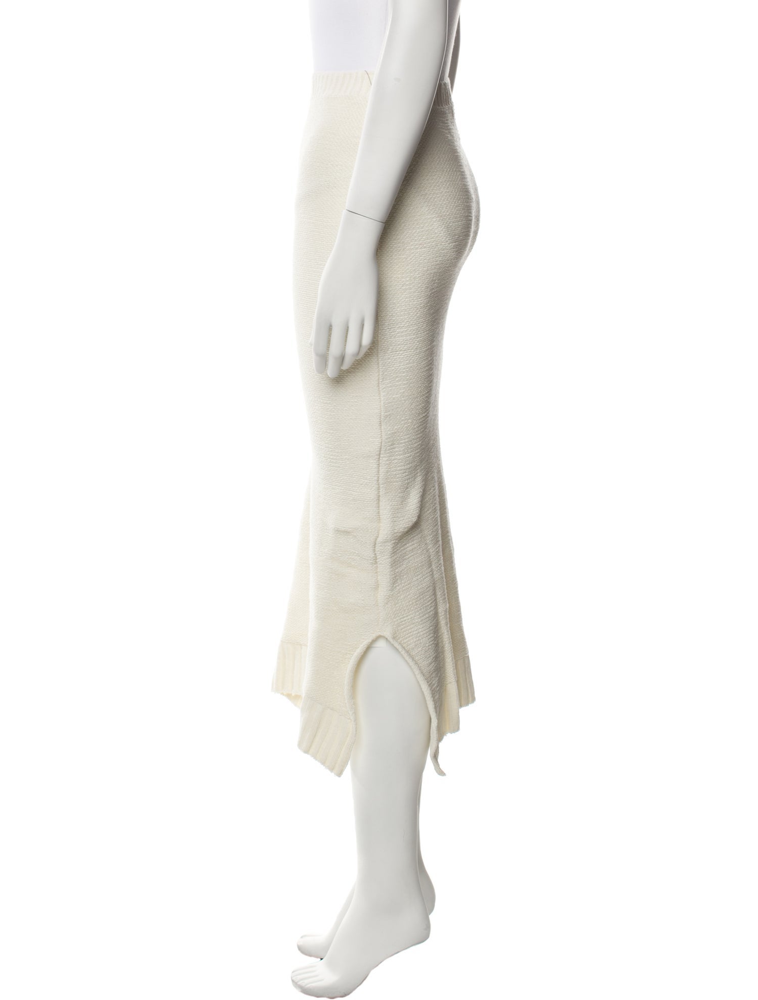 MaisonCléo Raw-Edge Trim Midi Length Skirt