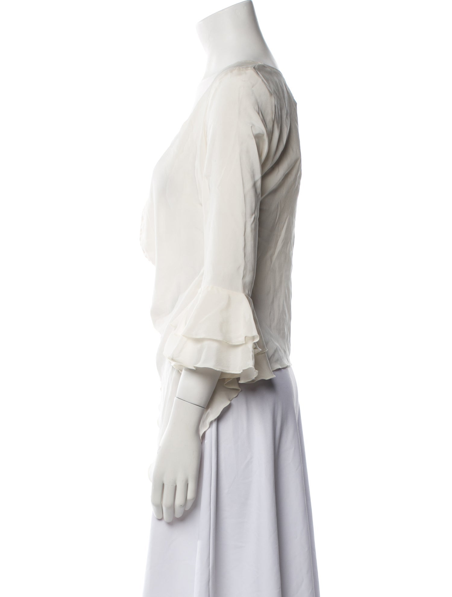 MaisonCléo Silk V-Neck Blouse