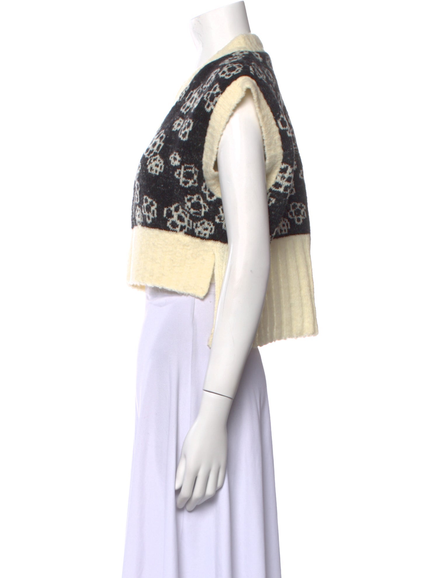 MaisonCléo Wool Printed Crop Top