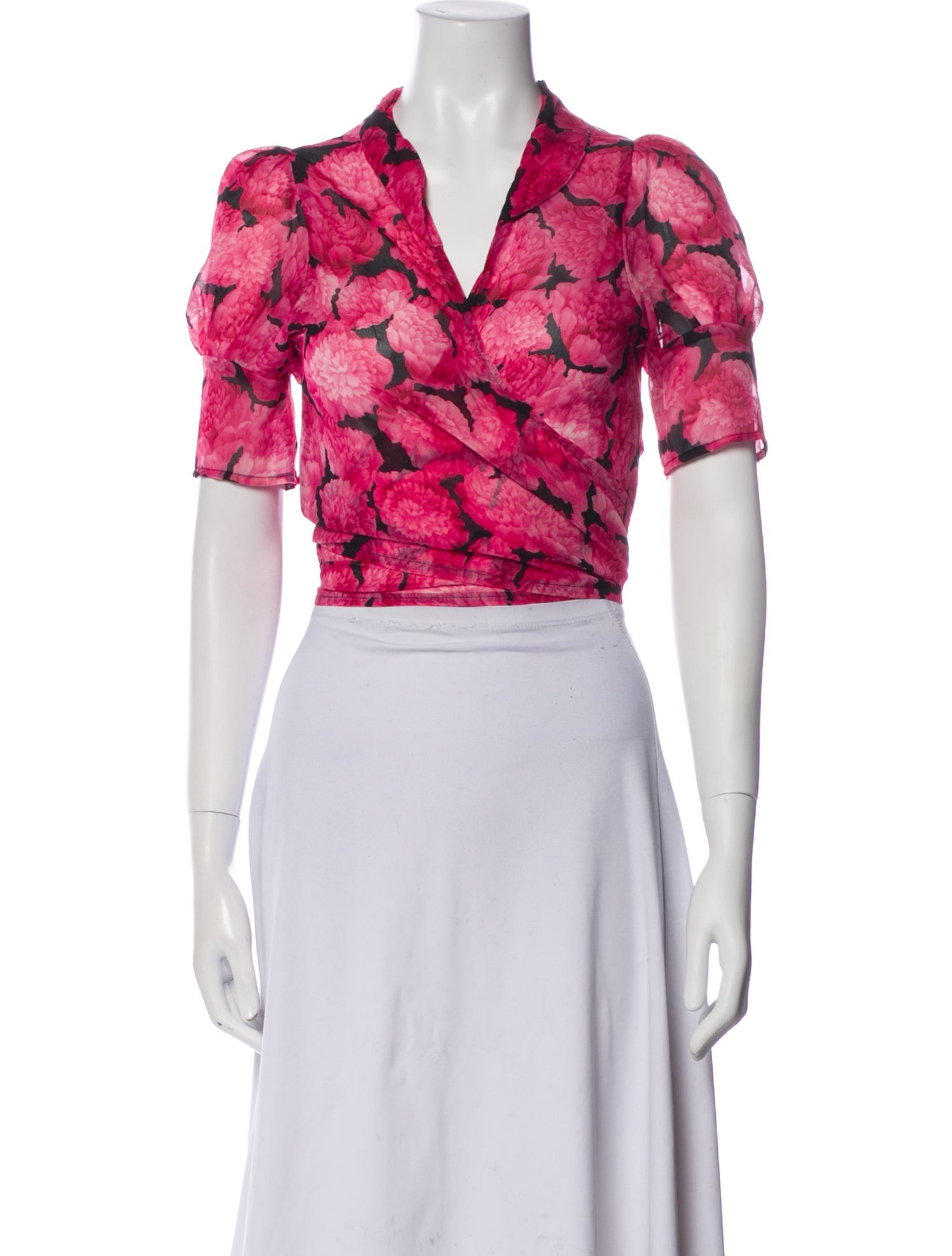 MaisonCléo Silk Floral Print Crop Top