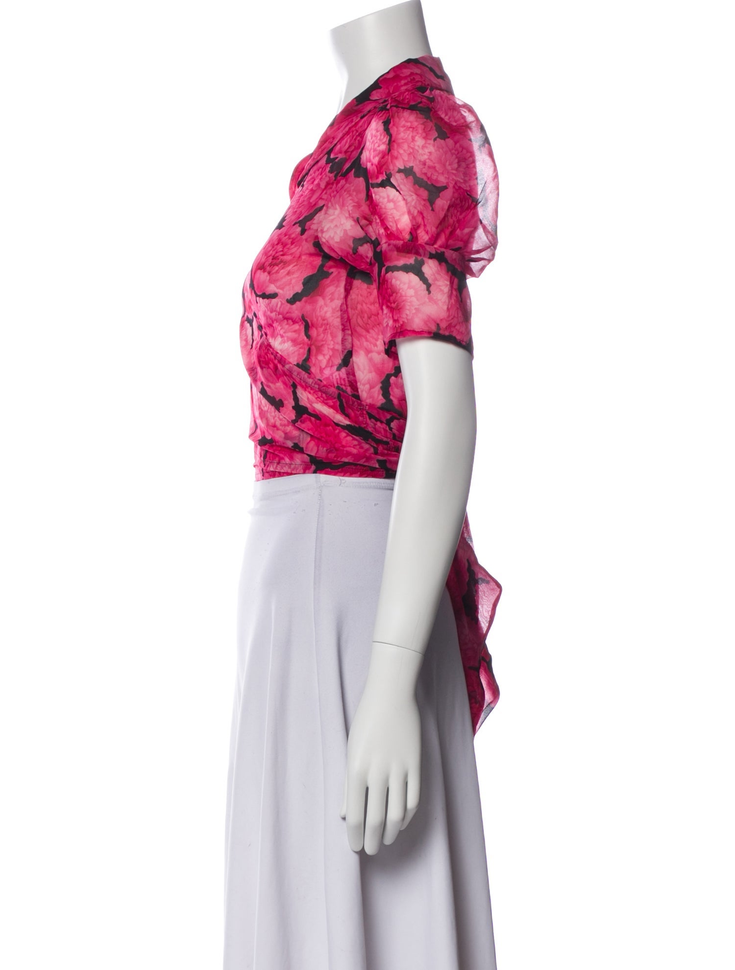 MaisonCléo Silk Floral Print Crop Top