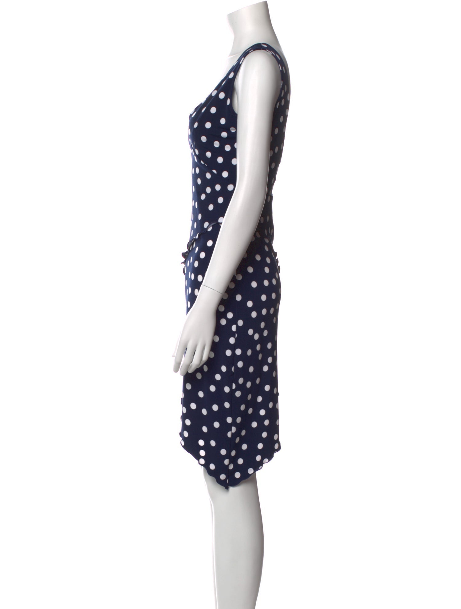 MaisonCléo Polka Dot Print Knee-Length Dress