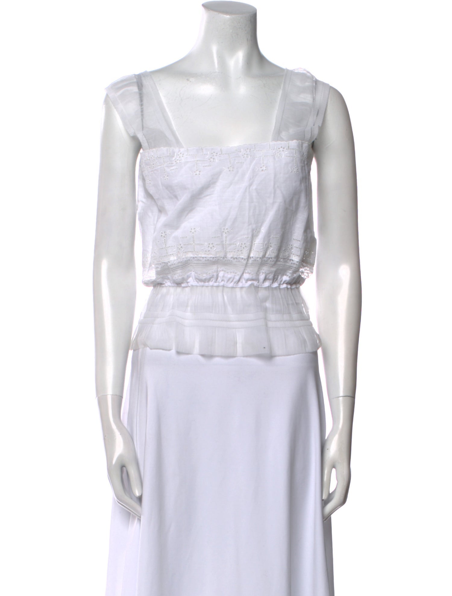 MaisonCléo Square Neckline Sleeveless Crop Top