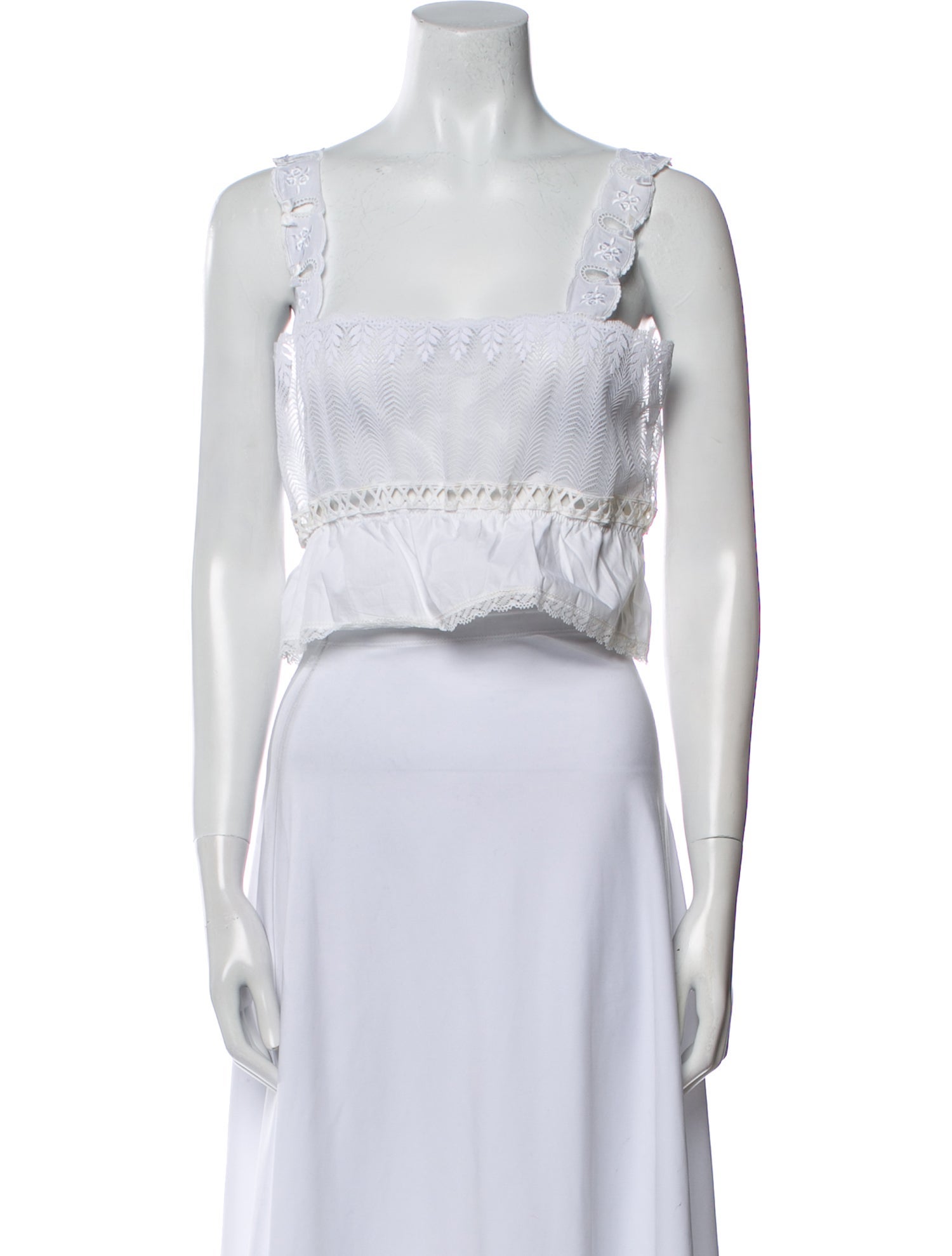 MaisonCléo Square Neckline Sleeveless Crop Top