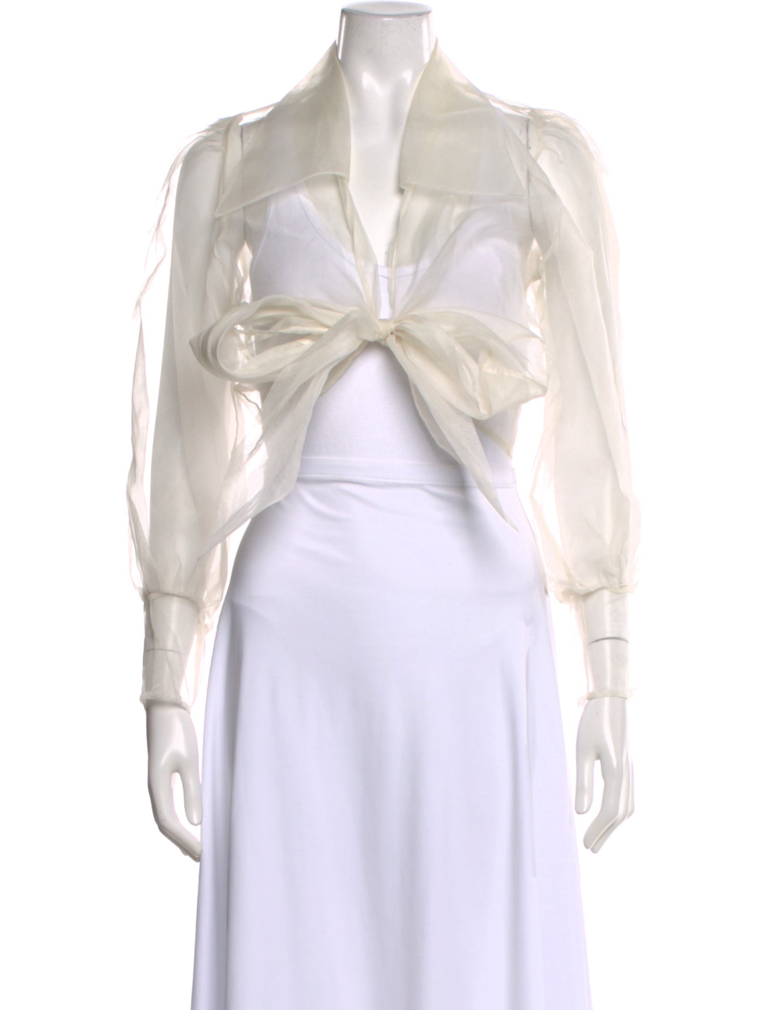 MaisonCléo Mesh Long Sleeve Blouse