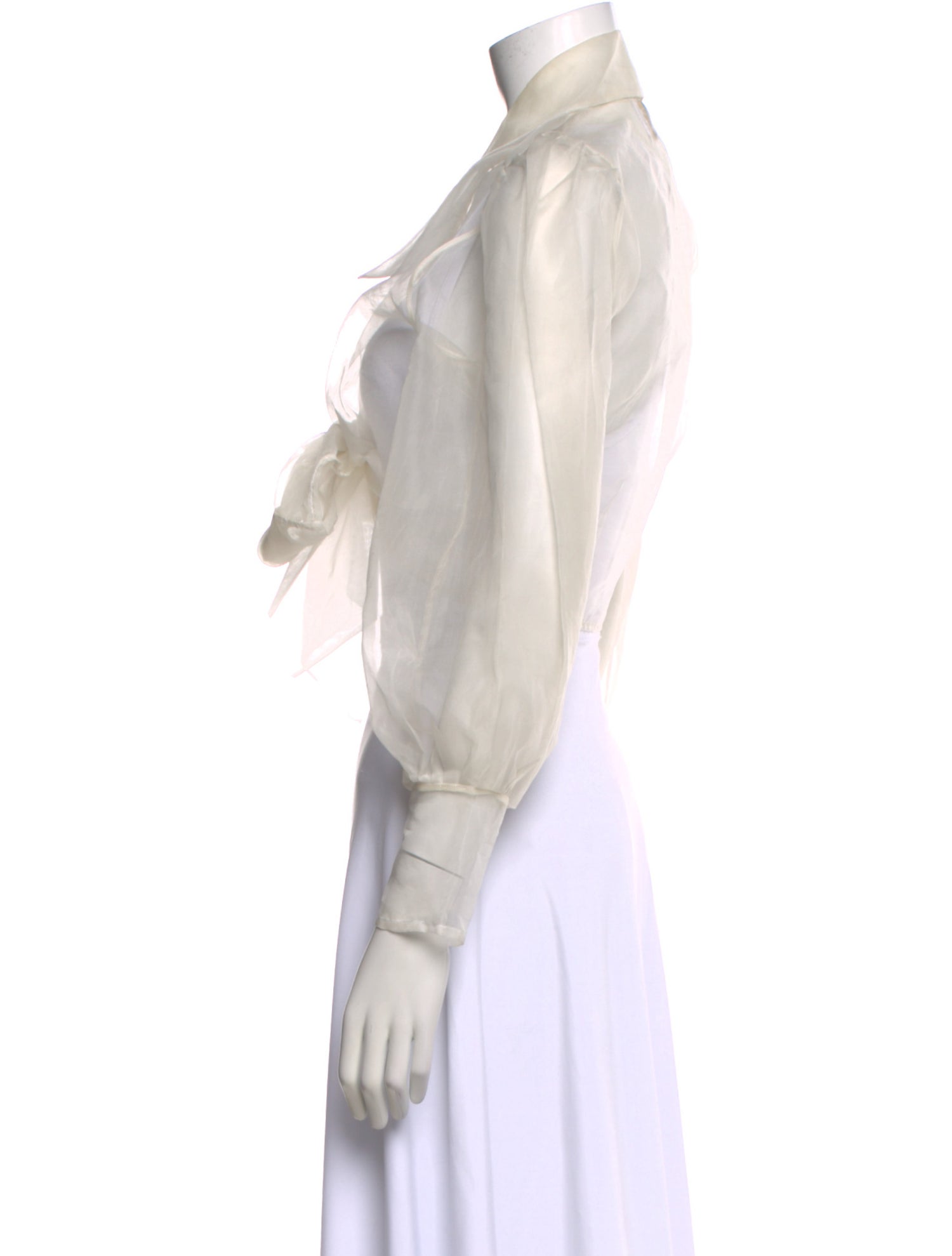 MaisonCléo Mesh Long Sleeve Blouse