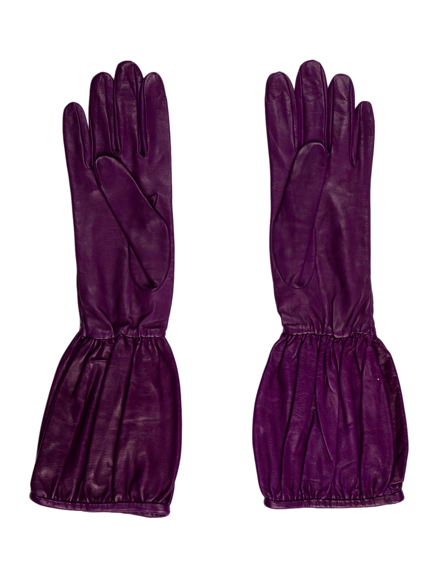 Maison Fabre Pleated Silk Gloves