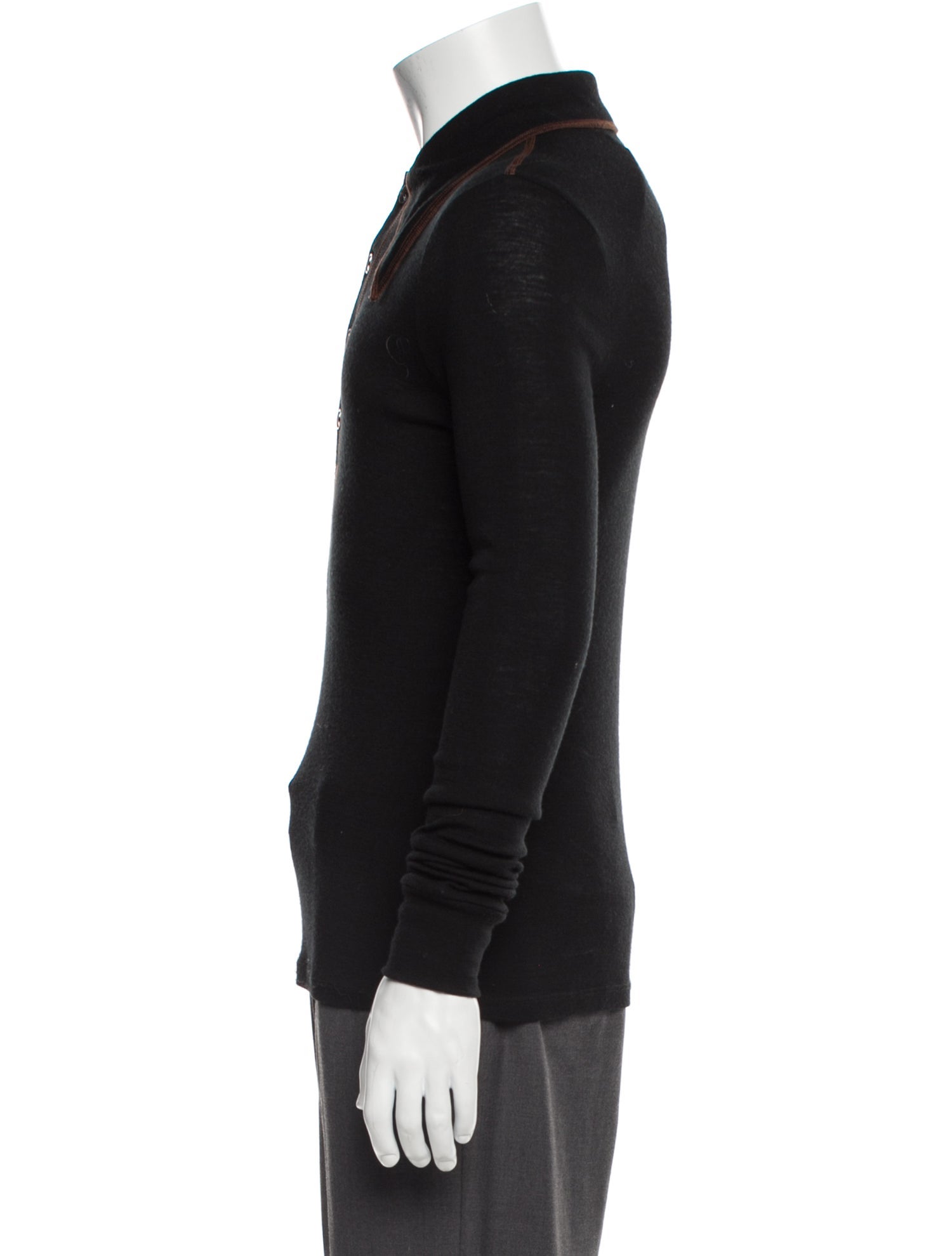 Maiden Name Collar Long Sleeve Polo Shirt