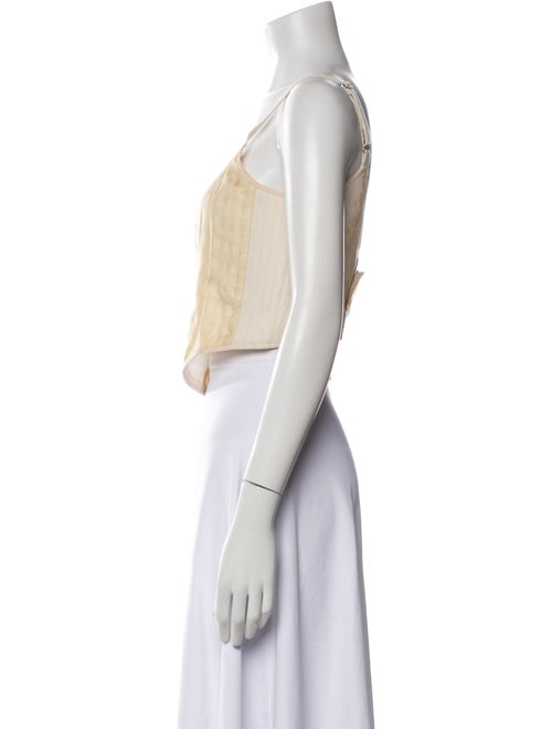 Maiden Name Silk Square Neckline Crop Top