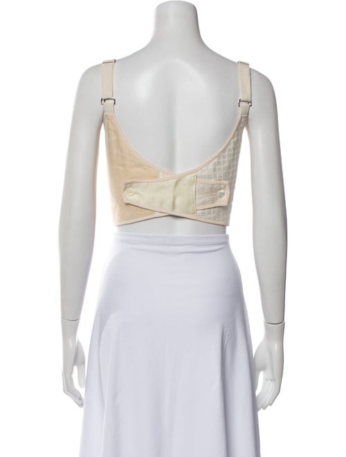 Maiden Name Silk Square Neckline Crop Top