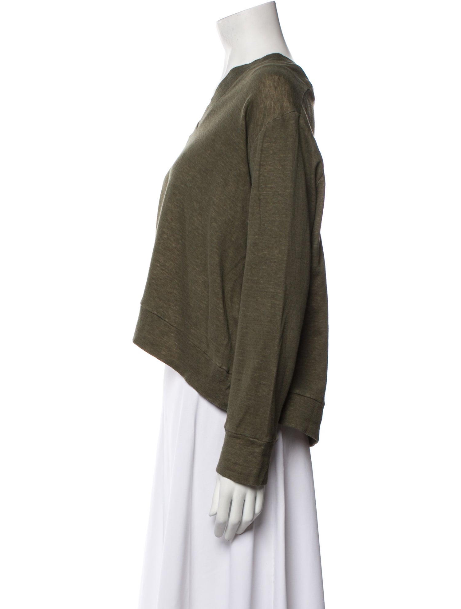 Majestic Filatures V-Neck Long Sleeve Crop Top