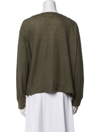 Majestic Filatures V-Neck Long Sleeve Crop Top