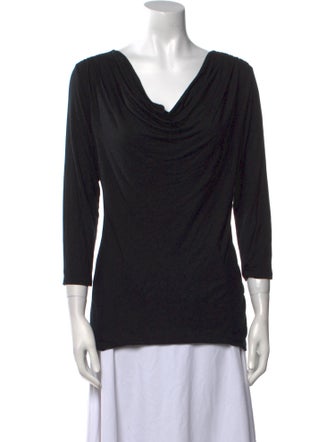 Majestic Filatures Cowl Neck Three-Quarter Sleeve Top