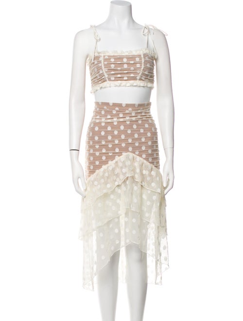 Majorelle Polka Dot Print Skirt Set