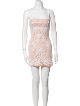 Majorelle Lace Pattern Mini Dress