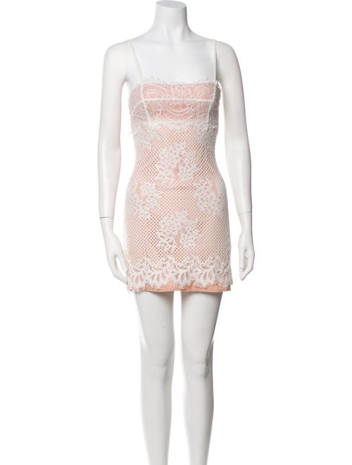 Majorelle Lace Pattern Mini Dress