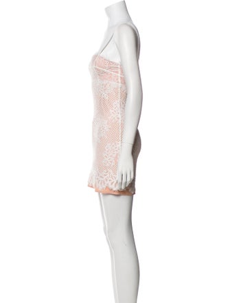 Majorelle Lace Pattern Mini Dress