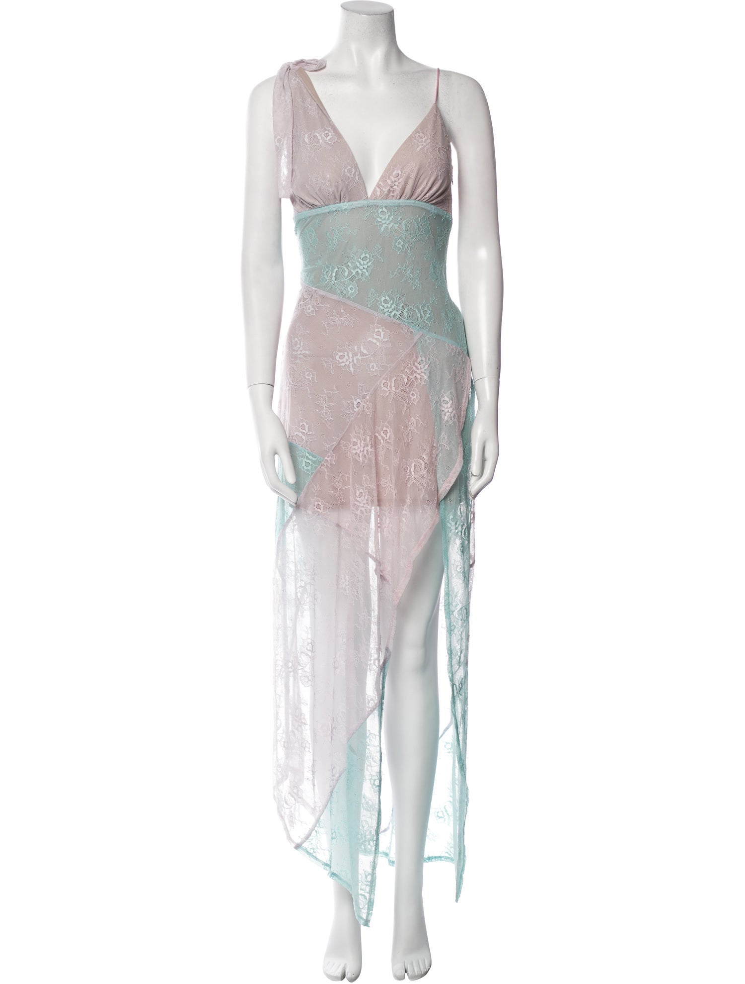 Majorelle Lace Pattern Long Dress