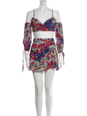 Majorelle Floral Print Skirt Set