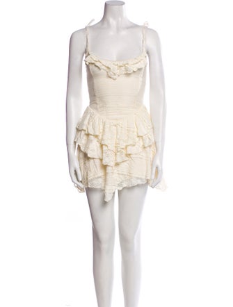 Majorelle Square Neckline Mini Dress