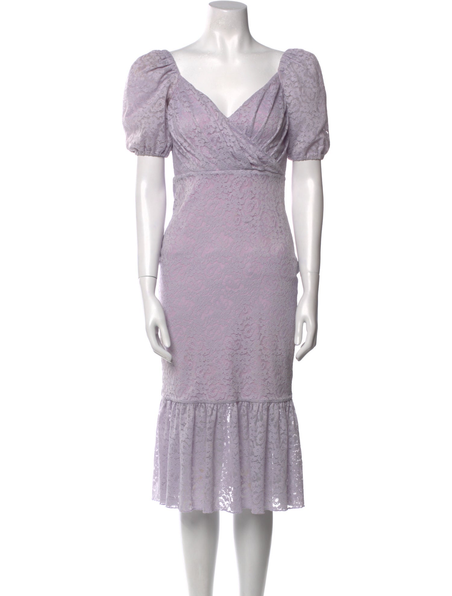 Majorelle V-Neck Knee-Length Dress