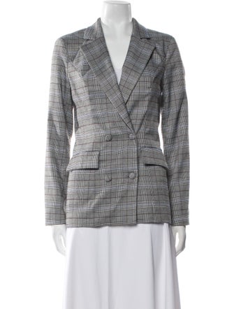 Majorelle Plaid Print Blazer