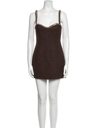 Majorelle Square Neckline Mini Dress