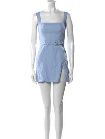 Majorelle Square Neckline Mini Dress