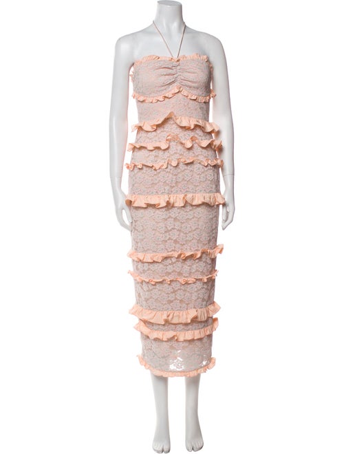 Majorelle Lace Pattern Midi Length Dress