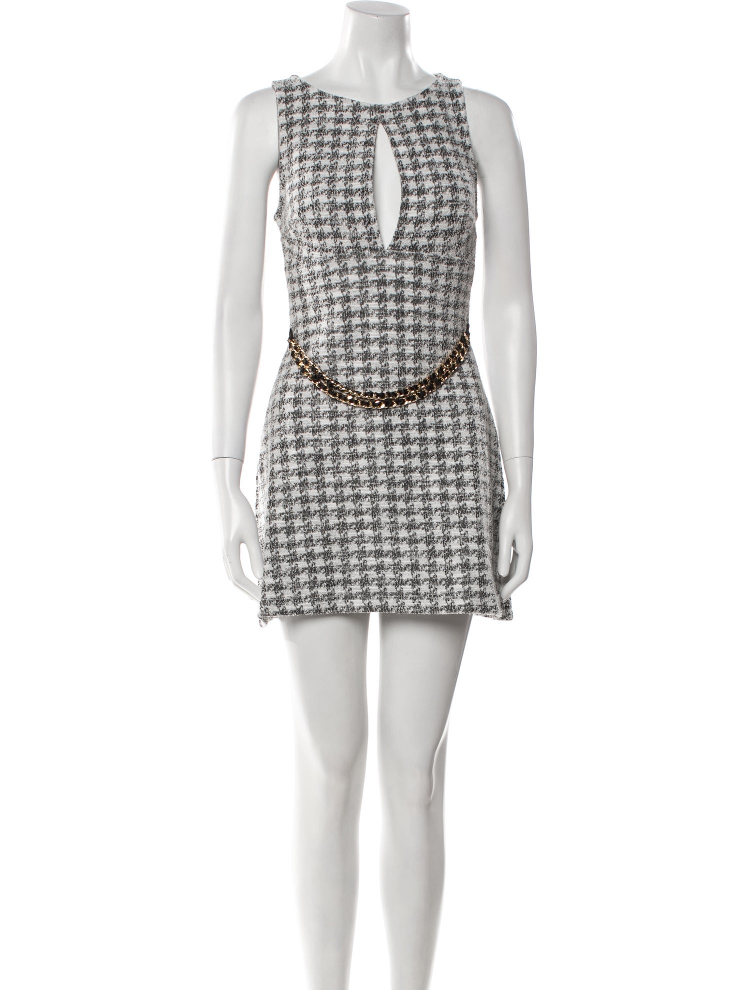 Majorelle Houndstooth Print Mini Dress