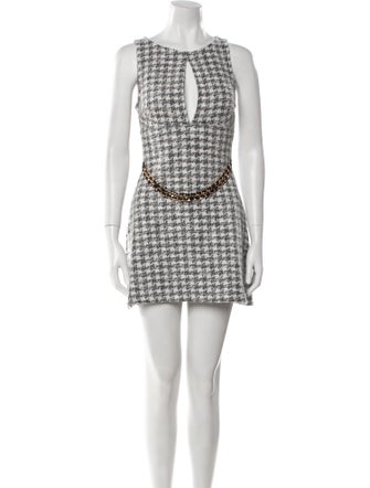 Majorelle Houndstooth Print Mini Dress