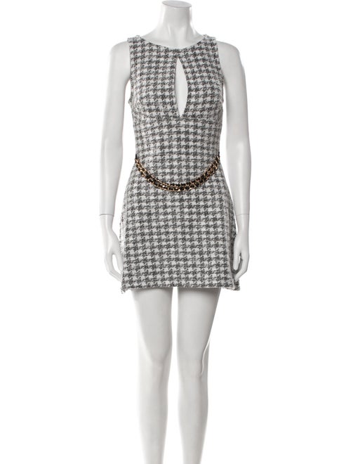 Majorelle Houndstooth Print Mini Dress