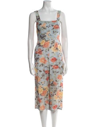 Majorelle Printed Square Neckline Romper