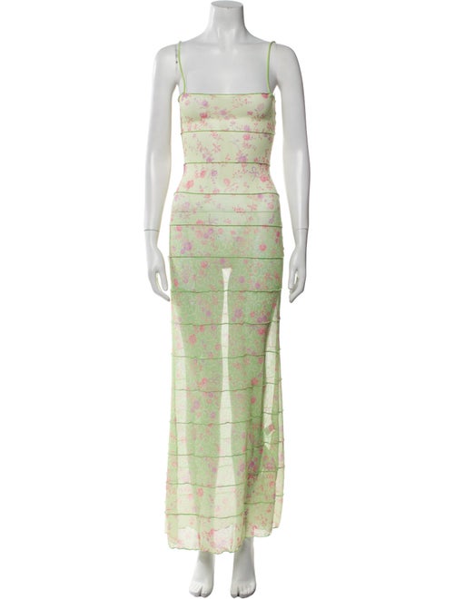 Majorelle Plaid Print Long Dress