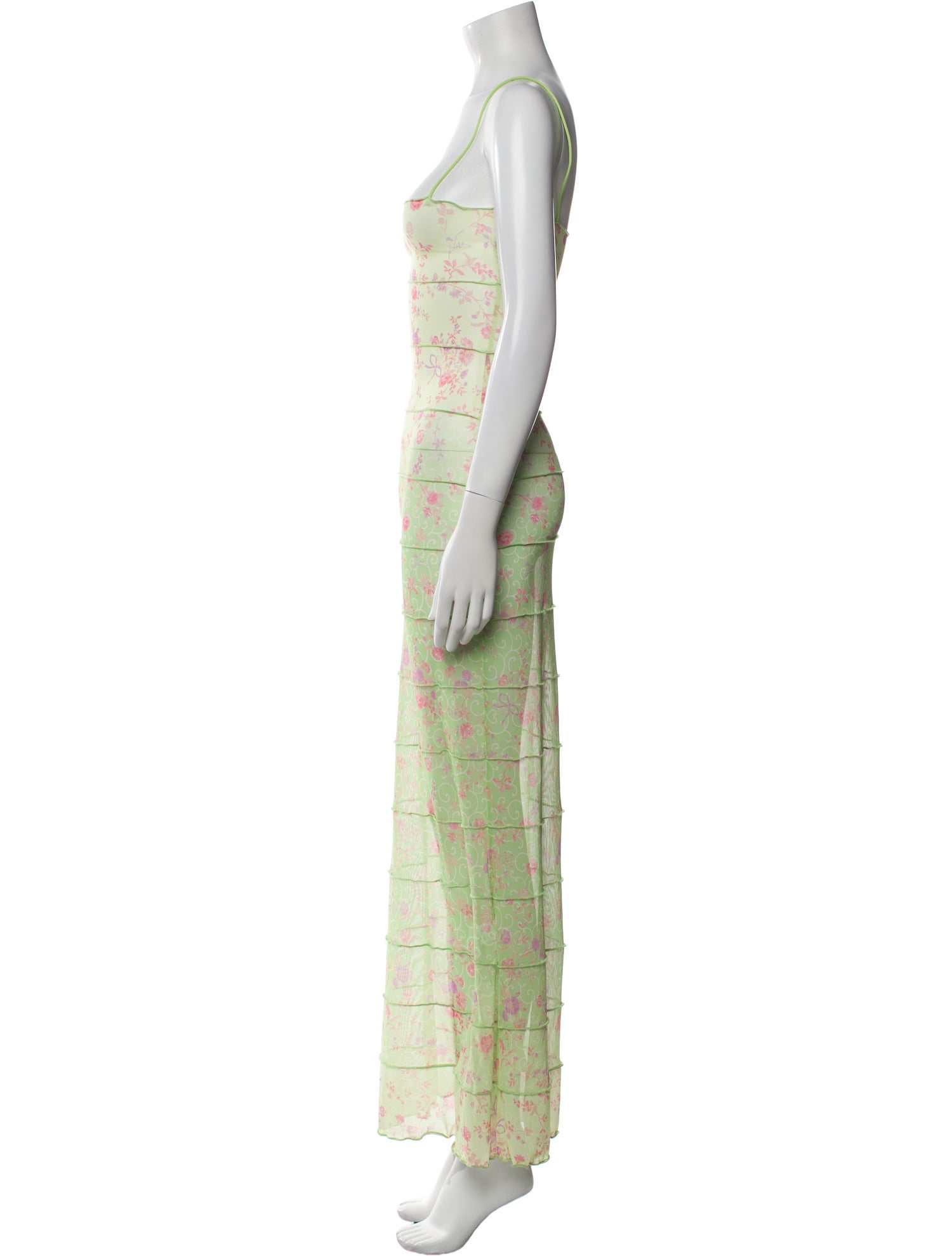 Majorelle Plaid Print Long Dress