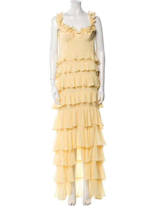 Majorelle Square Neckline Midi Length Dress